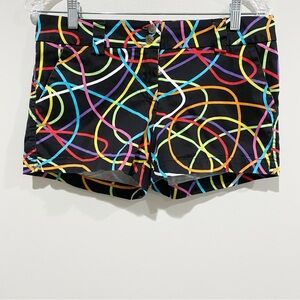 LOUDMOUTH Golf Shorts Scribbilz Black Mulitcolor Size 6